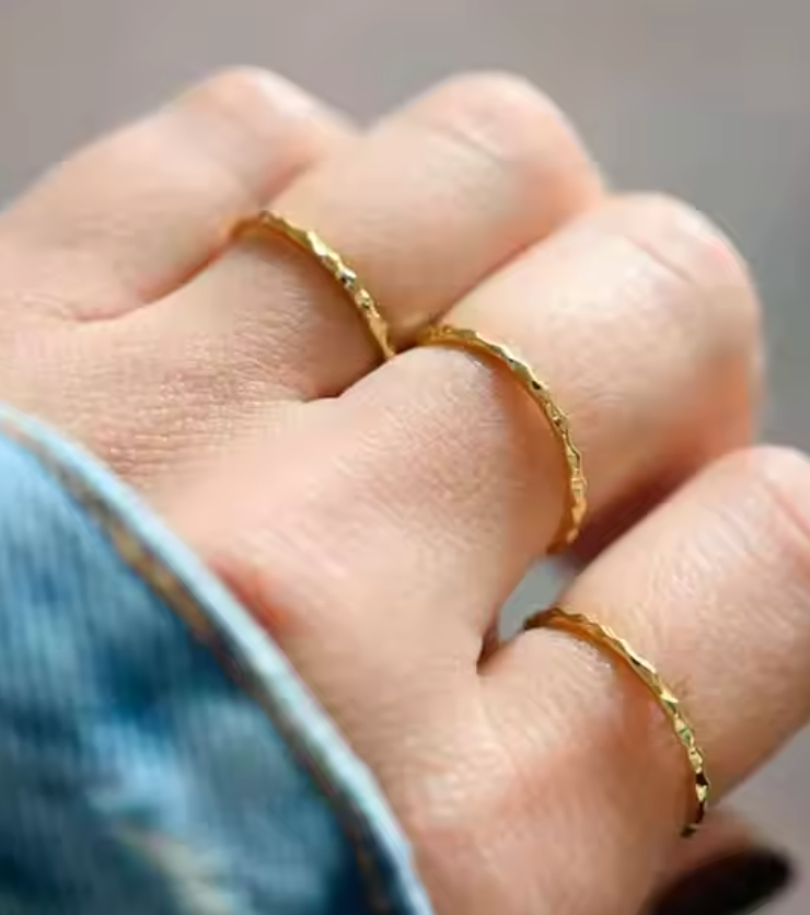 The Celeste Hammered Ring